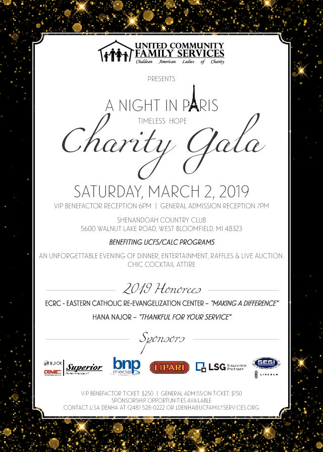 Chaldean American Ladies Of Charity Presents A Night In Paris Timeless Hope Gala